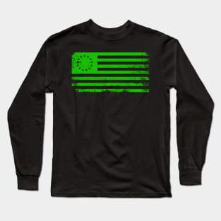 Green USA 1776 Flag Long Sleeve T-Shirt